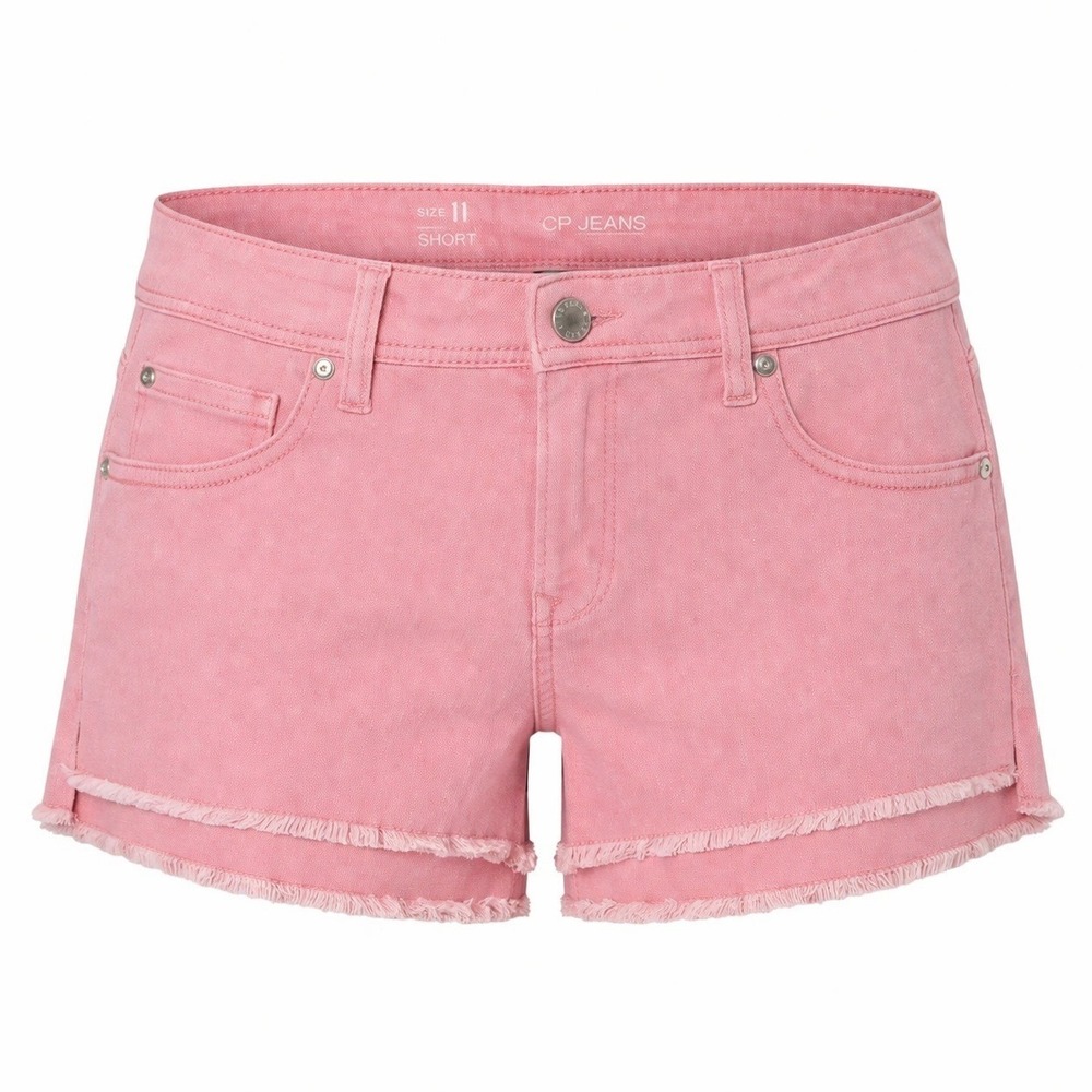 CP Jeans Cotton Candy Pink Cut Off Shorts Size 11 Raw Hem Stretch Denim Juniors